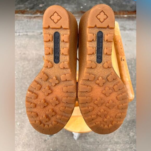 Timberland Amston 6 Inch Wheat Nubuck Wedge Heel Boots Size 8 - Picture 10 of 11